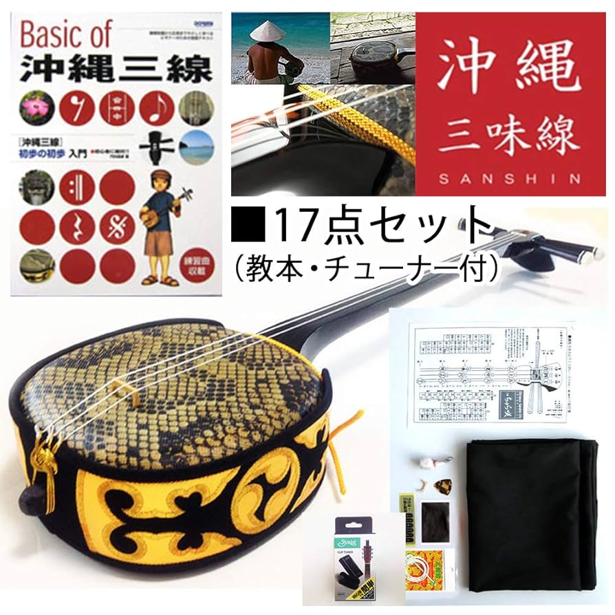 三線　初心者セット,チューナー,本 Amazon | 三線 沖縄三線 初心者向けセット【チューナー・教本